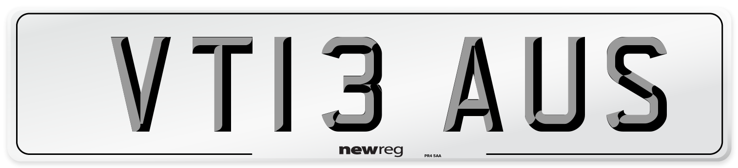 VT13 AUS Number Plate from New Reg